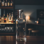 GLASFLASKE (75 cl.) med låg - Billede 2